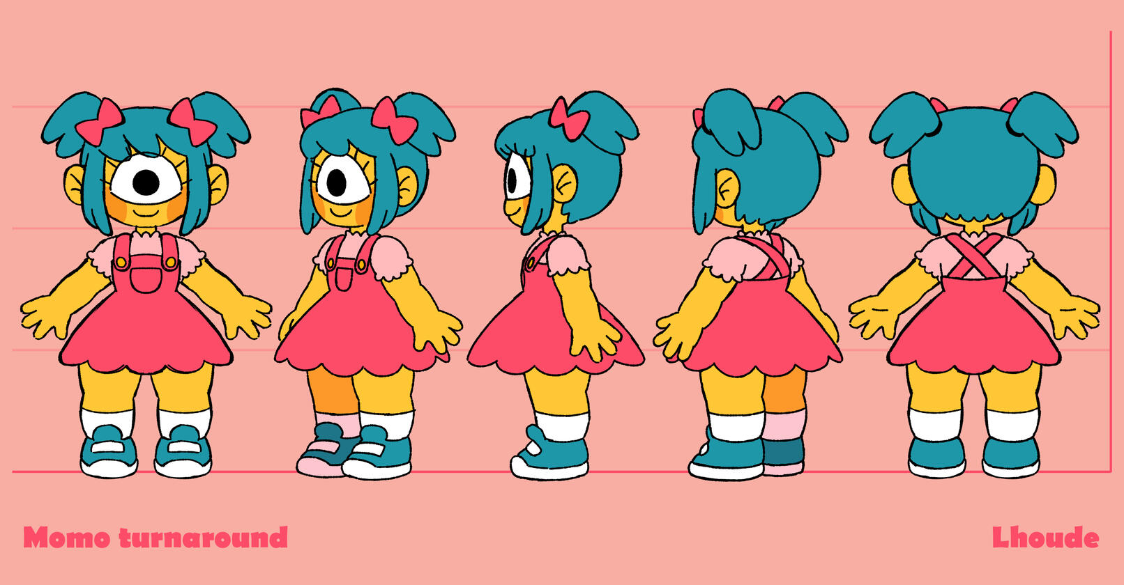 Turnaround of a little cyclop girl, another character for my comic